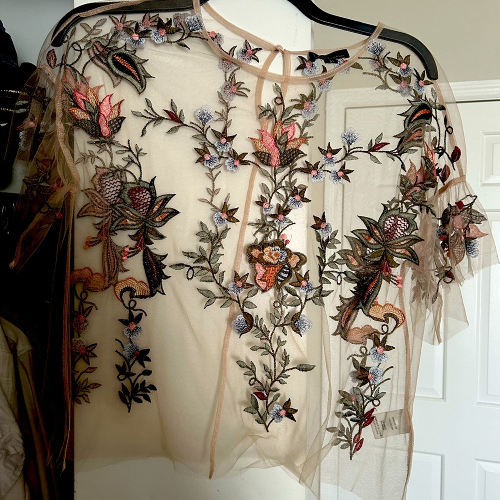 Dalia Pink and Red Blouse with Vibrant Design